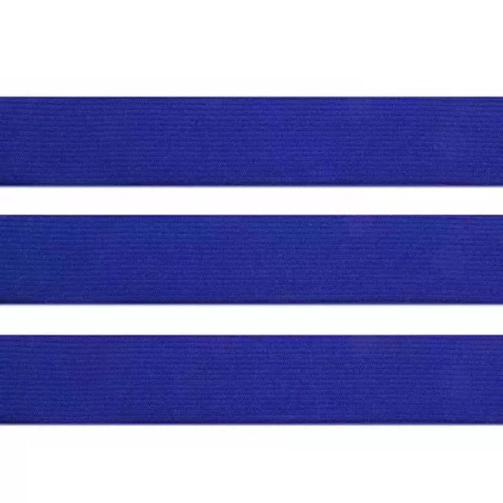 Elástico Grosso 3cm Chato Azul Royal Marpax rolo com 25m