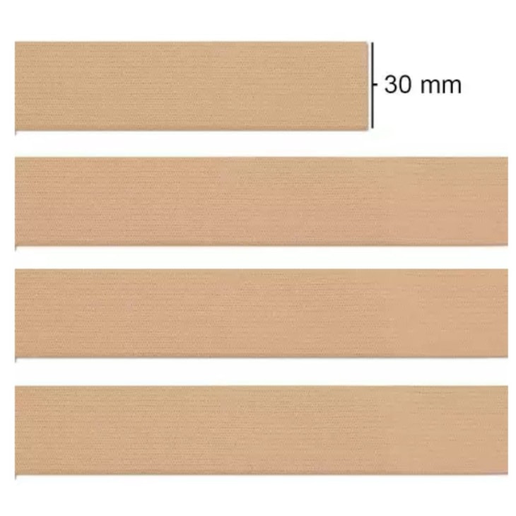 Elástico Grosso 3cm Chato Bege Liso Marpax rolo com 25m