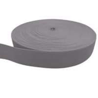 Elástico Grosso 3cm Chato Cinza Liso Marpax rolo com 25m