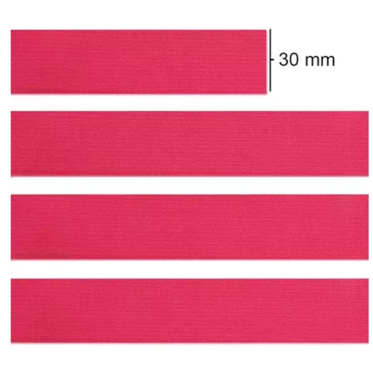 Elástico Grosso 3cm Chato Rosa Pink Marpax rolo com 25m