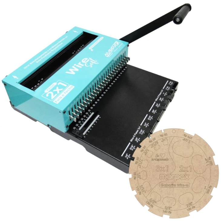 Encadernadora de Wire-o 2x1 Azul Soft Conjugada Manual 15fls