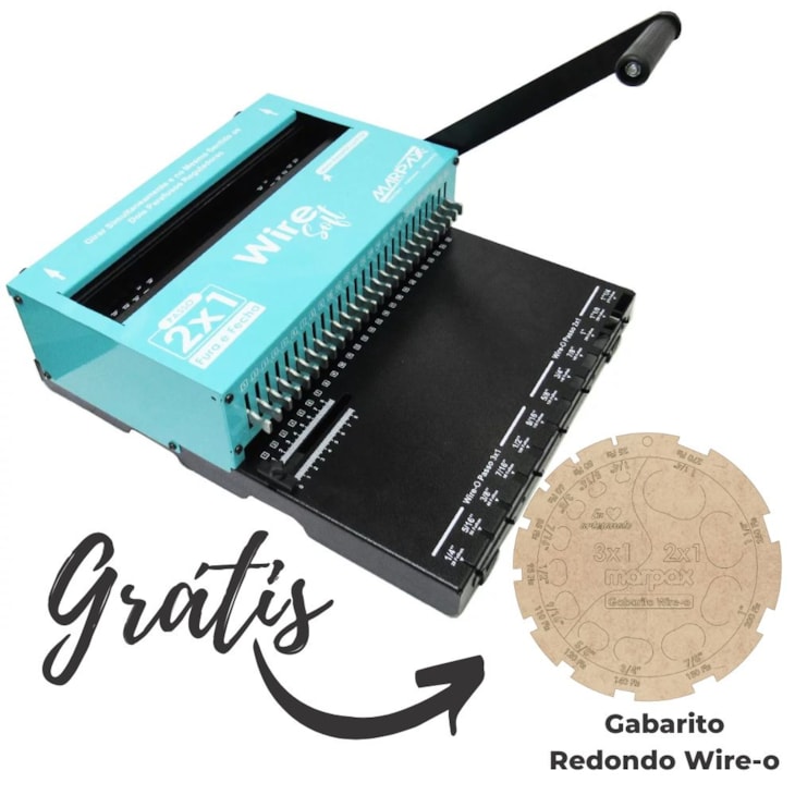 Encadernadora de Wire-o 2x1 Azul Soft Conjugada Manual 15fls