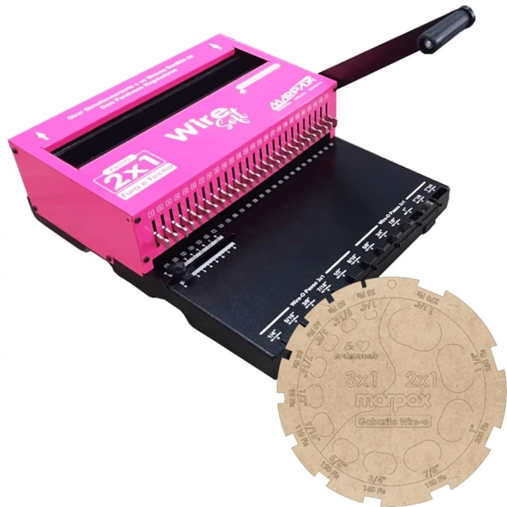 Encadernadora de Wire-o 2x1 Rosa Soft Conjugada Manual 15fls