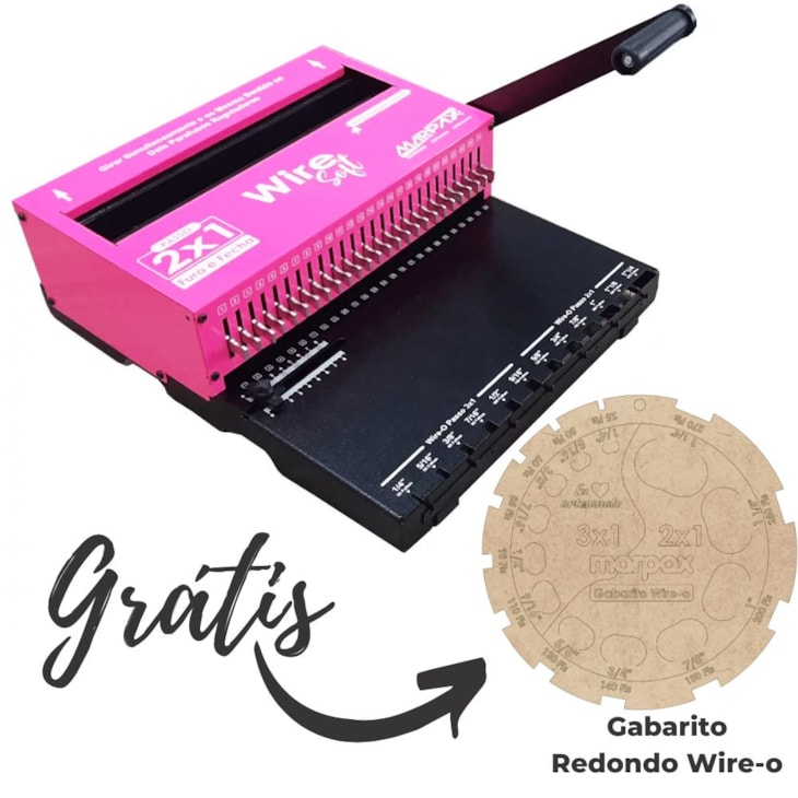Encadernadora de Wire-o 2x1 Rosa Soft Conjugada Manual 15fls