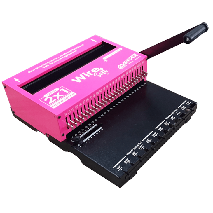 Encadernadora de Wire-o 2X1 Rosa Soft Conjugada Manual 15fls