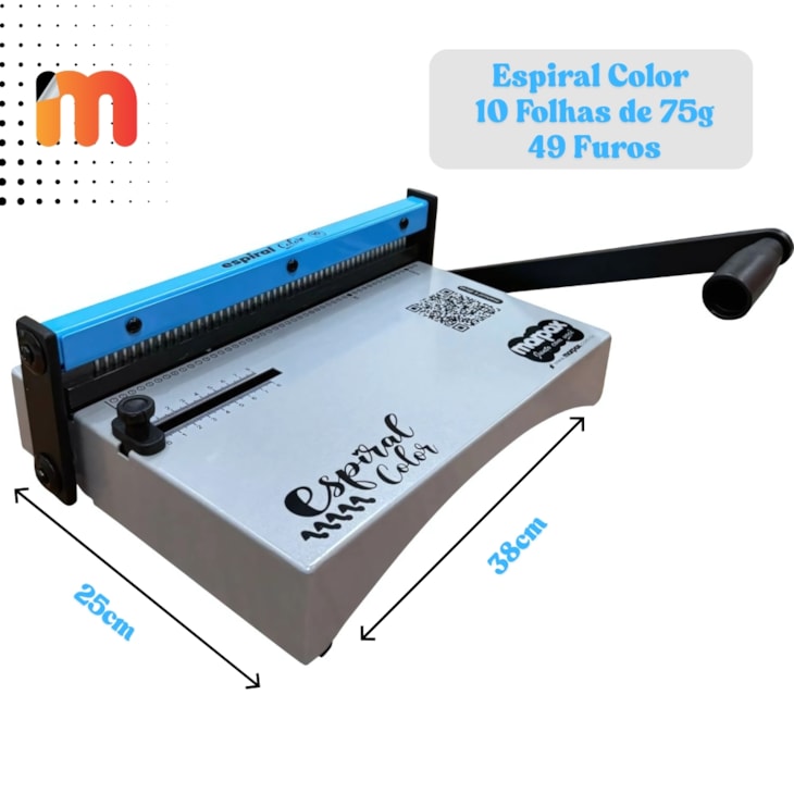 Encadernadora Espiral Color Azul Manual A4 Marpax 10Fls