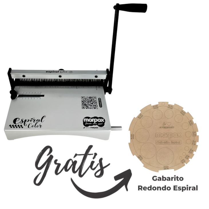 Encadernadora Espiral Color Cinza Manual A4 Marpax 10fls