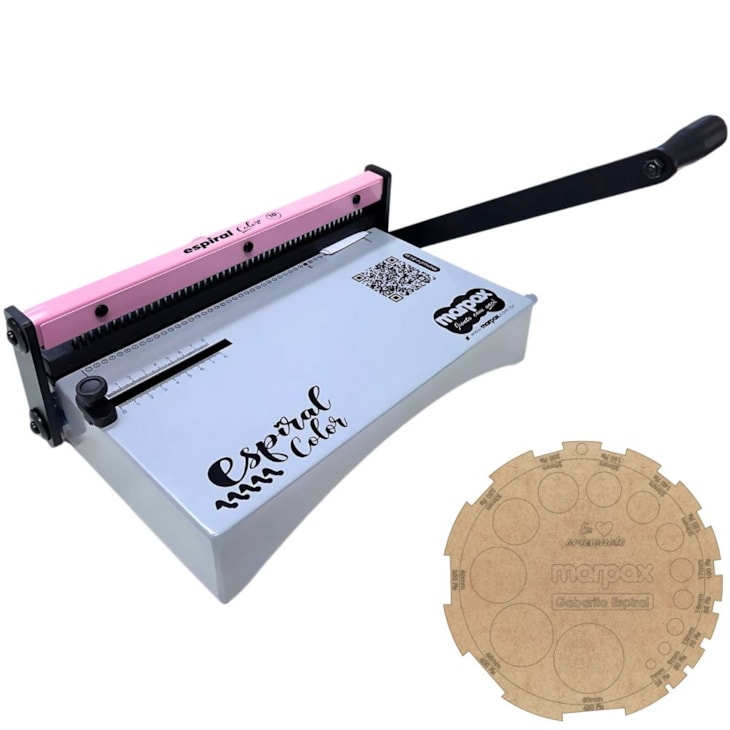 Encadernadora Espiral Color Rosa Manual A4 Marpax 10fls