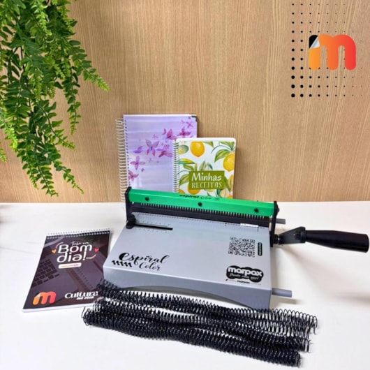 Encadernadora Espiral Color Verde Manual A4 Marpax 10Fls