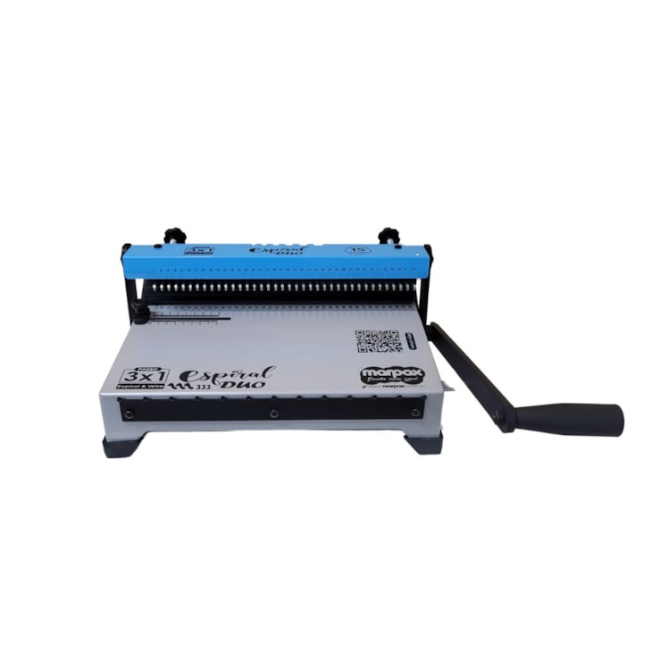 Encadernadora Espiral Duo 3x1 Azul Furo Redondo Marpax 12kg
