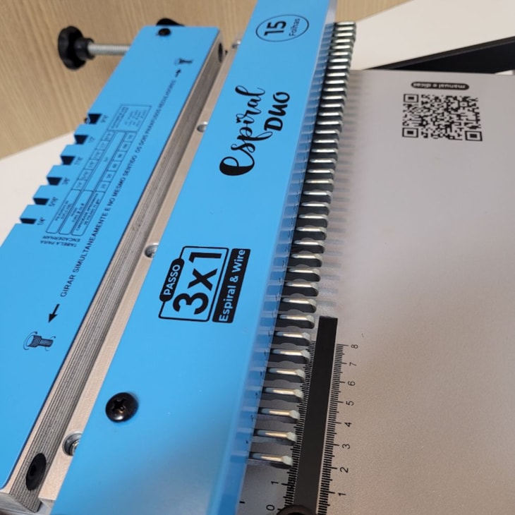 Encadernadora Espiral Duo 3x1 Azul Furo Redondo Marpax 12kg