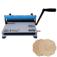 Encadernadora Espiral Duo 3x1 Azul Furo Redondo Marpax