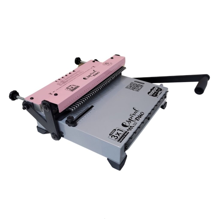 Encadernadora Espiral Duo 3x1 Rosa Furo Redondo Marpax 12kg