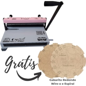 Encadernadora Espiral Duo 3x1 Rosa Furo Redondo Marpax 12kg