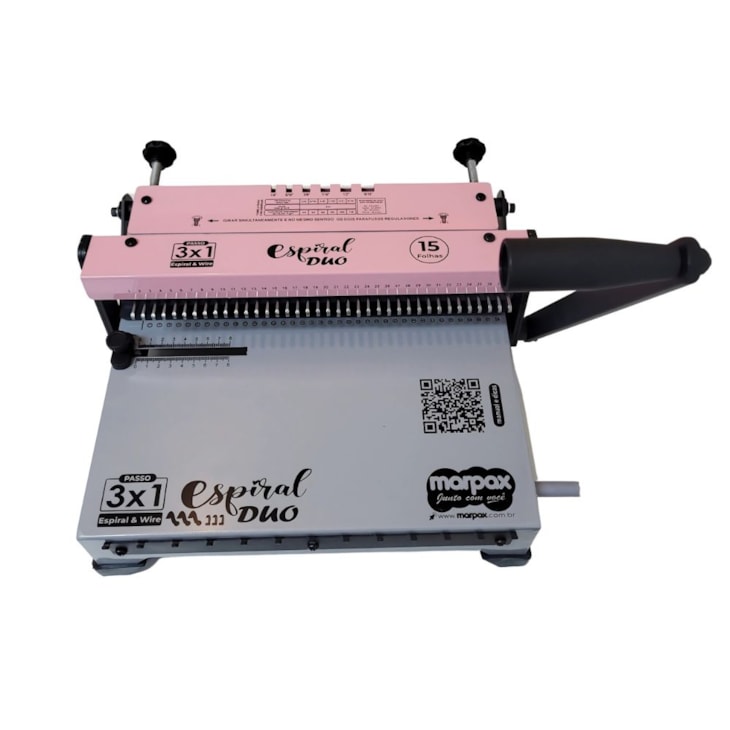 Encadernadora Espiral Duo 3x1 Rosa Furo Redondo Marpax 12kg