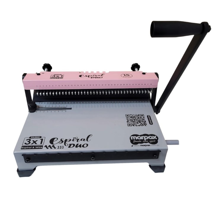 Encadernadora Espiral Duo 3x1 Rosa Furo Redondo Marpax 12kg