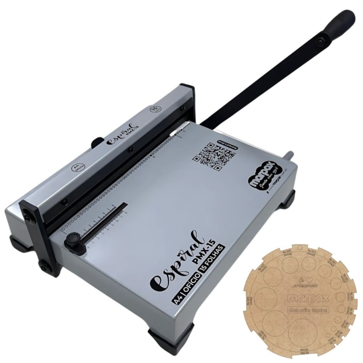 Encadernadora Espiral  Espiramatic Ofício Cinza Marpax 15fls