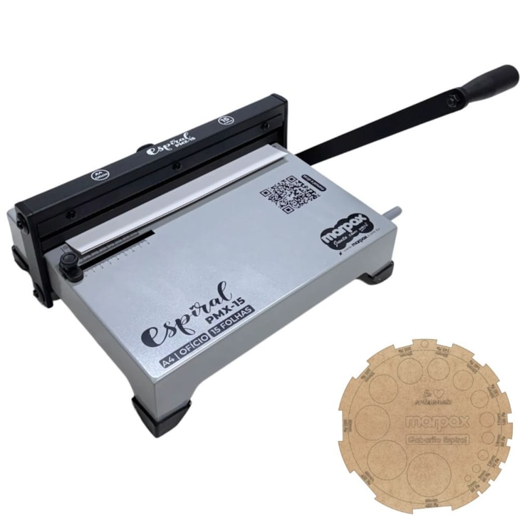 Encadernadora Espiral  Espiramatic Ofício Preta Marpax 15fls