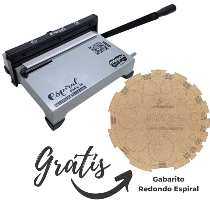 Encadernadora Espiral  Espiramatic Ofício Preta Marpax 15fls