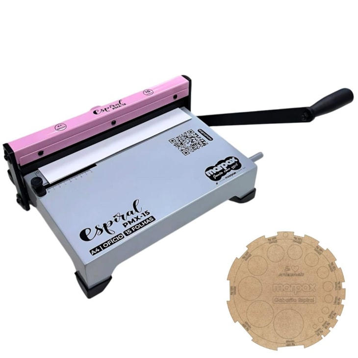 Encadernadora Espiral  Espiramatic Ofício Rosa Marpax 15fls