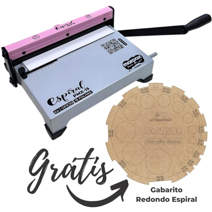 Encadernadora Espiral  Espiramatic Ofício Rosa Marpax 15fls