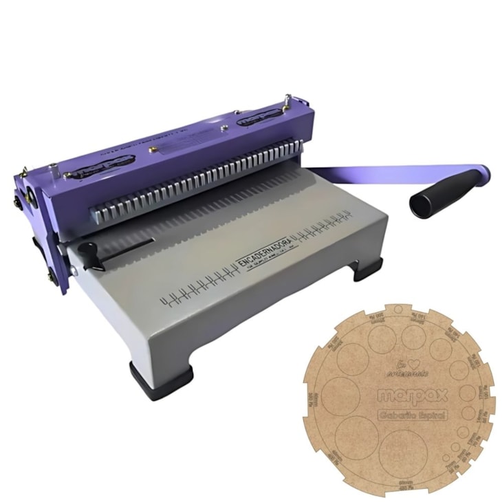 Encadernadora Espiral Flex 3x1 Lilás Manual Standard Marpax