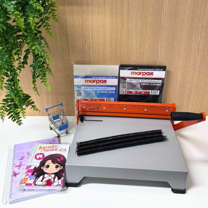 Encadernadora para Espiral Manual A4 Ofício Master 20fls