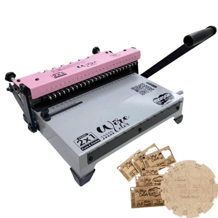 Encadernadora Wire Color Rosa Conjugada 2X1 15fls Marpax