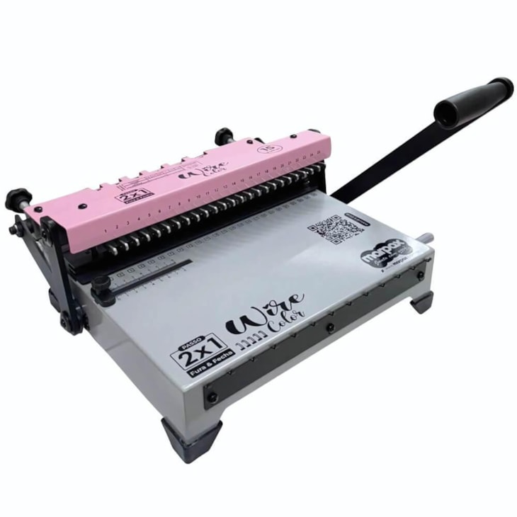 Encadernadora Wire Color Rosa Conjugada 2X1 15fls Marpax