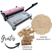 Encadernadora Wire Color Rosa Conjugada Passo 2x1 15 Fls Marpax