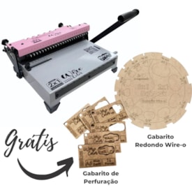 Encadernadora Wire Color Rosa Conjugada Passo 2x1 15 Fls Marpax