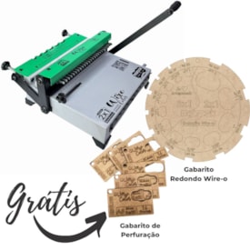 Encadernadora Wire Color Verde Conjugada Passo 2x1 15 Fls Marpax