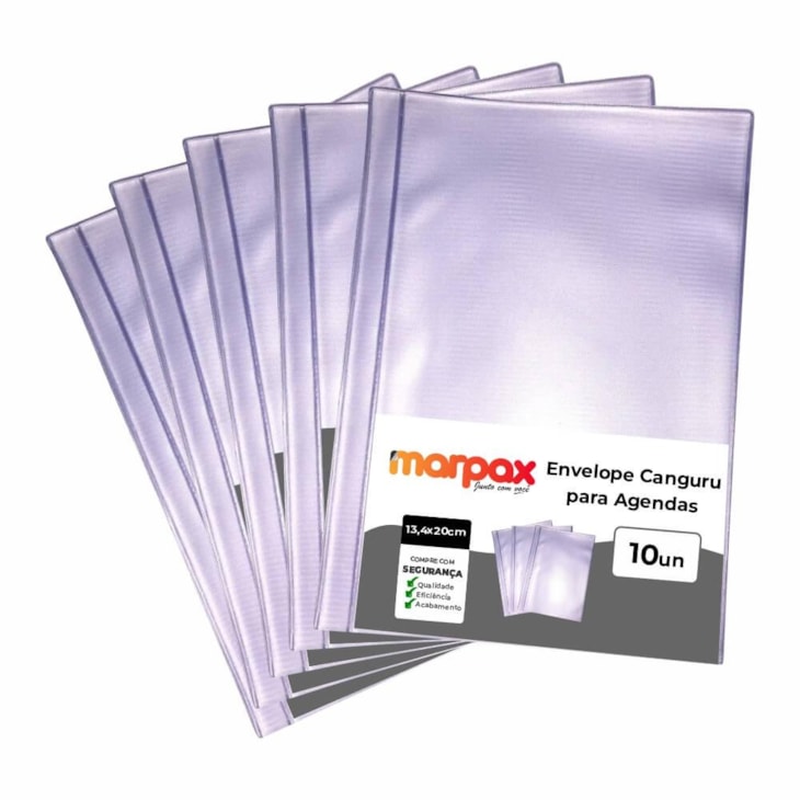 Envelope Canguru Cristal para agenda 13,4cmx20cm Marpax 10un