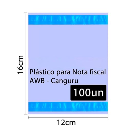 Envelope Canguru Plástico para Nota Fiscal 12x16cm 100un 2F