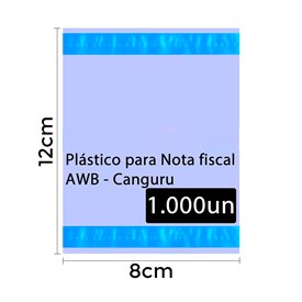 Envelope Canguru Plástico para Nota Fiscal 12x8cm 1000un 2F