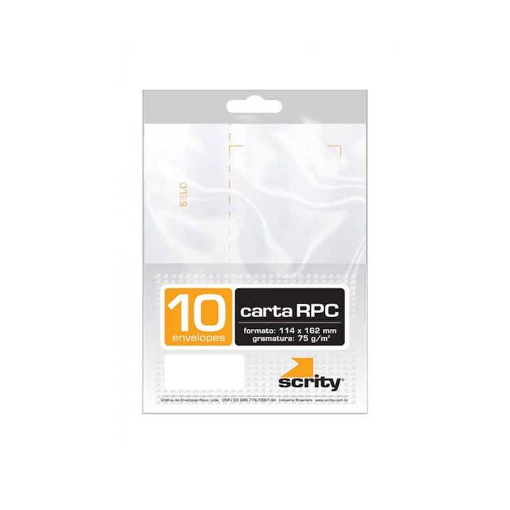Envelope Carta com RPC Branco COF132 114x162mm Scrity 10un