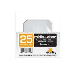 Envelope CD e DVD Branco CMD101 125x125mm Scrity 25un