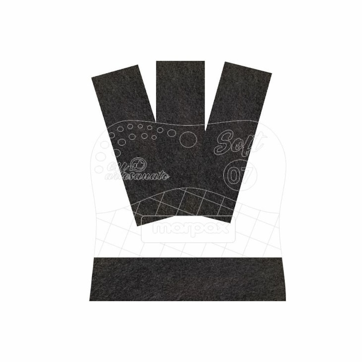 Espátula Para Artesanato Soft 07cm Com Feltro  Preto Marpax