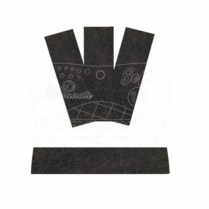 Espátula Para Artesanato Soft 10cm Com Feltro Preto  Marpax