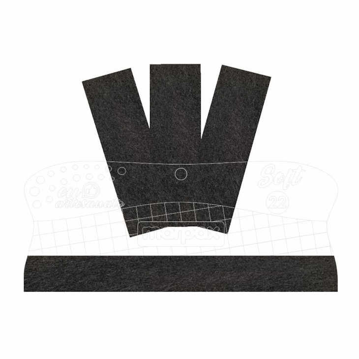 Espátula Para Artesanato Soft 22cm Com Feltro  Preto Marpax