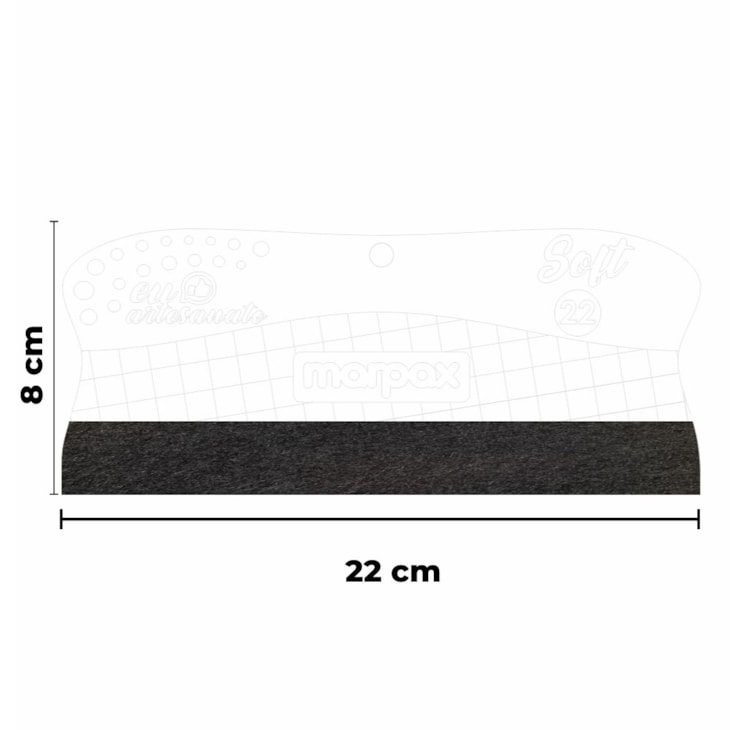 Espátula Para Artesanato Soft 22cm Com Feltro  Preto Marpax