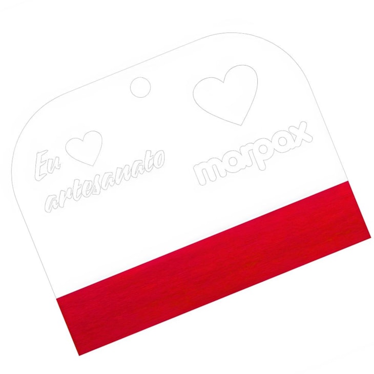 Espátula Para Artesanato Transparente Feltro Vermelho Marpax