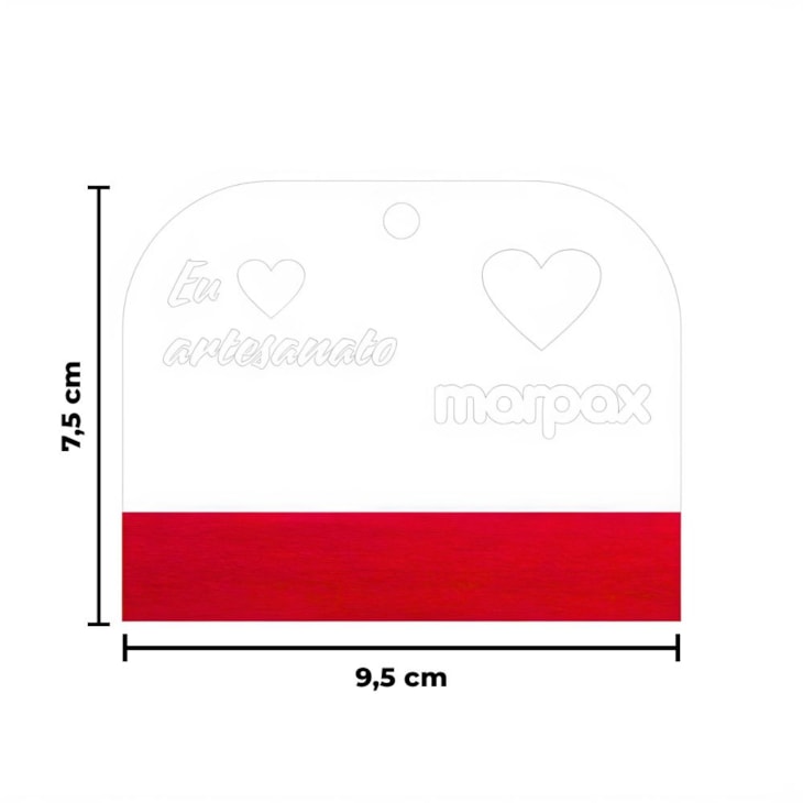 Espátula Para Artesanato Transparente Feltro Vermelho Marpax