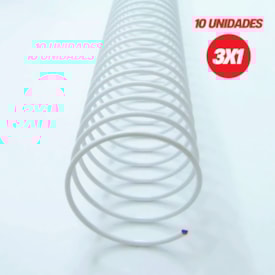 Espiral para Encadernação Metal Branco A4 14mm 85fls 10un