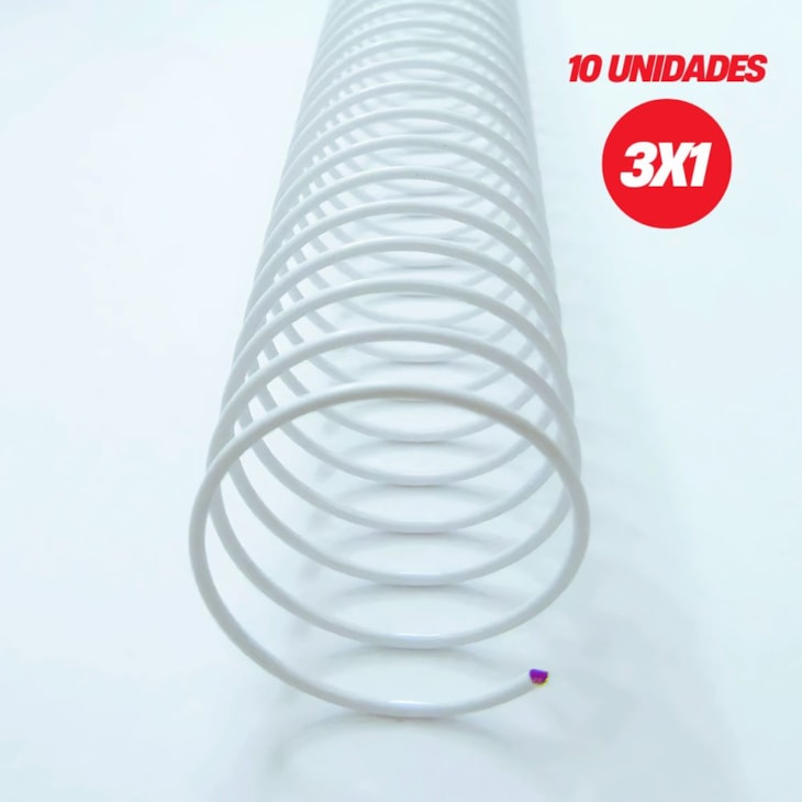 Espiral para encadernação Metal Branco A4 3x1 29mm 10un