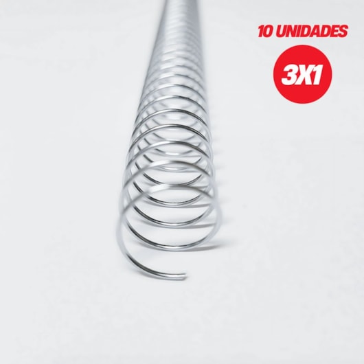 Espiral para Encadernação Metal Prata A4 14mm 85fls 10un