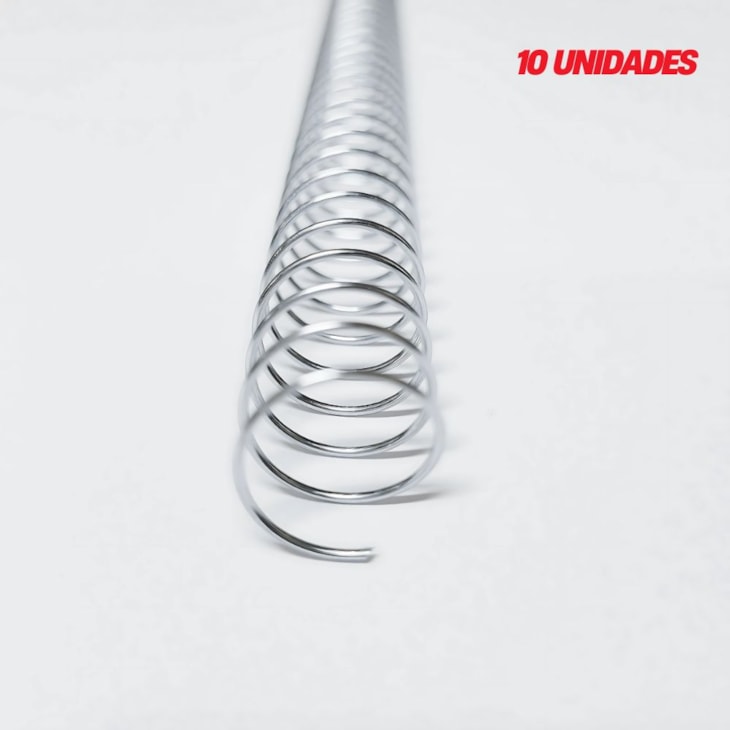 Espiral para Encadernação Metal Prata A4 25mm 160fls 10un
