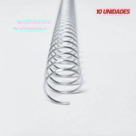 Espiral para Encadernação Metal Prata A4 25mm 160fls 10un