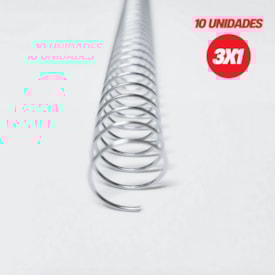 Espiral para Encadernação Metal Prata A4 25mm 160fls 30un