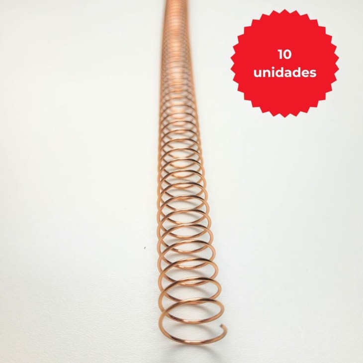 Espiral para Encadernação Metal Rose A4 23mm 6x1 140fls 10un